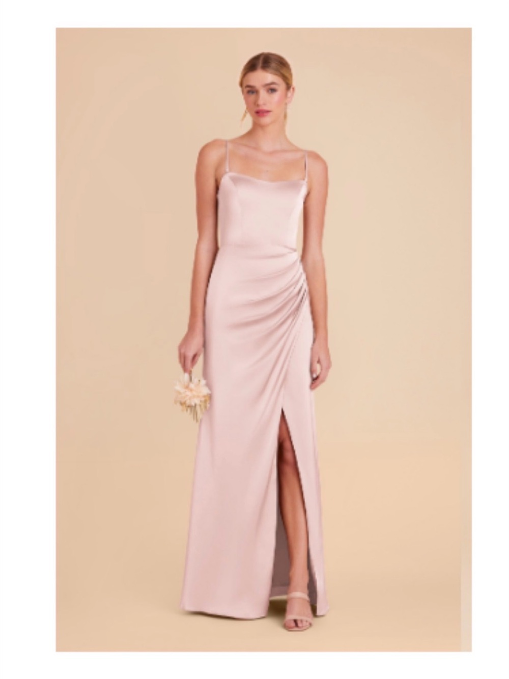 Anne Matte satin dress pale blush